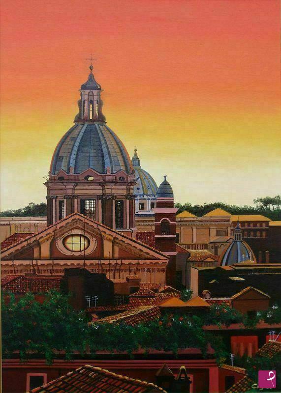 quadri in vendita online - Roma al tramonto