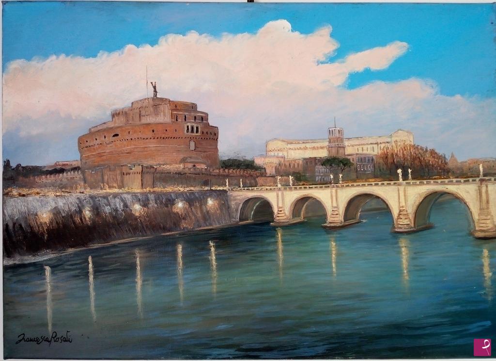 quadri in vendita online - ROMA, VEDUTA  CASTEL SANT'ANGELO