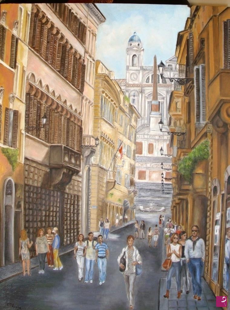 quadri in vendita online - Roma, "Via Condotti"