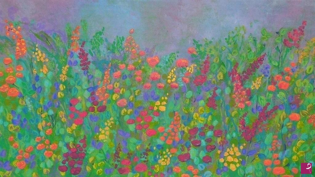 quadri in vendita online - Romantic spring meadow at dusk - 507