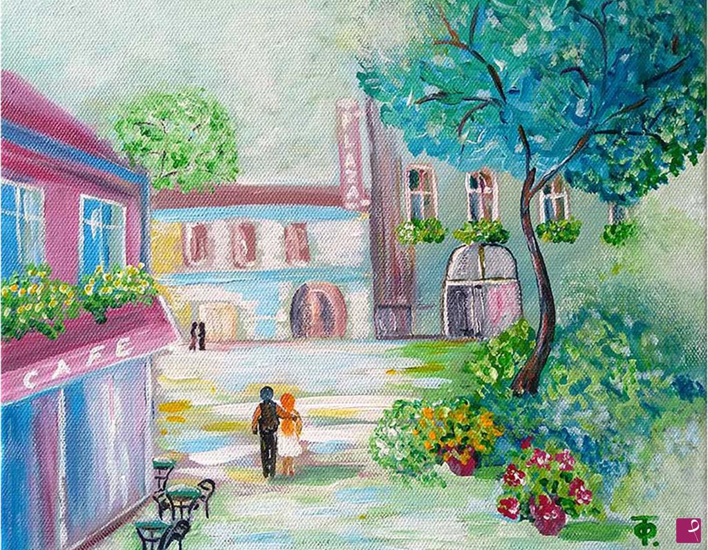 quadri in vendita online - Romantic walk 