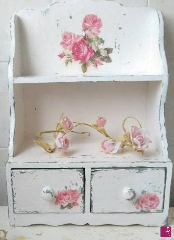 quadri in vendita online - Romantico Cottage rose shabby country chic