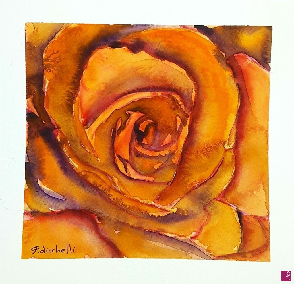 quadri in vendita online - Rosa arancio