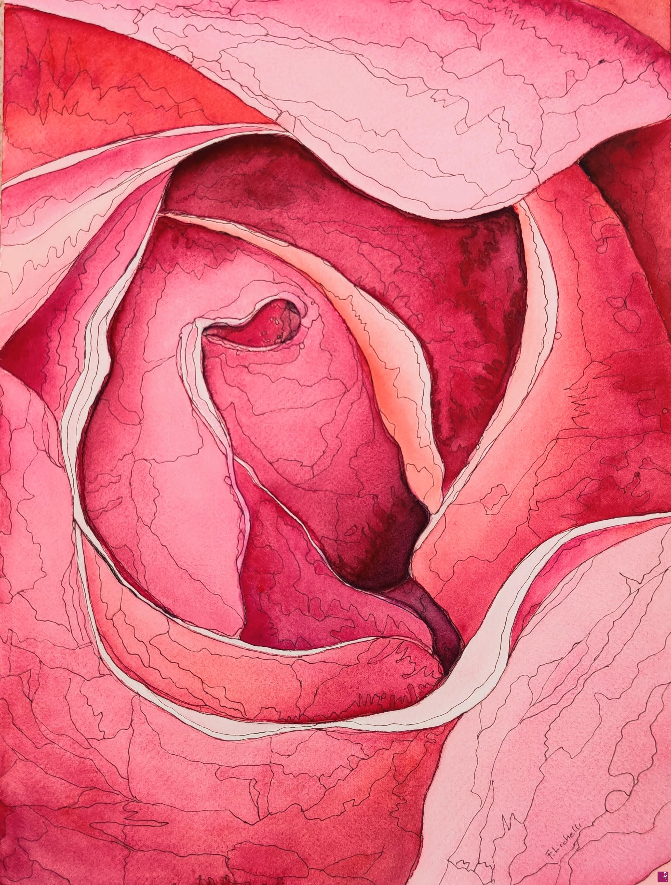 quadri in vendita online - Rosa astratta