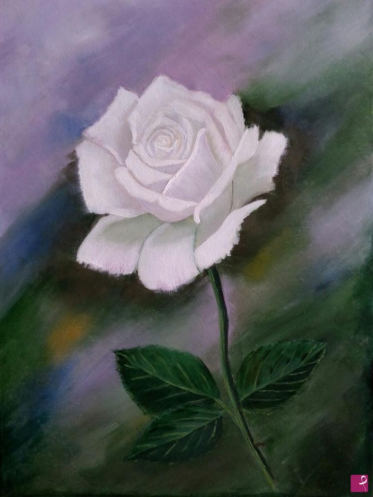 quadri in vendita online - Rosa bianca