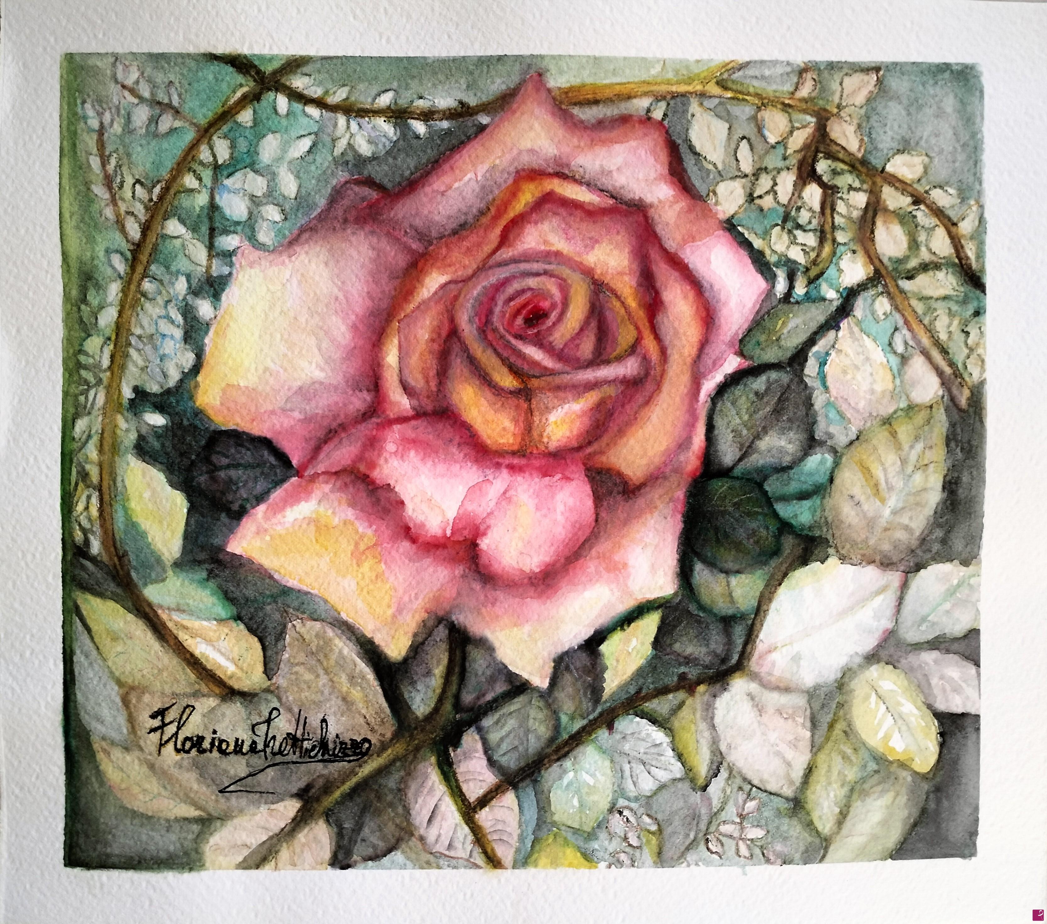 quadri in vendita online - Rosa d'autunno.