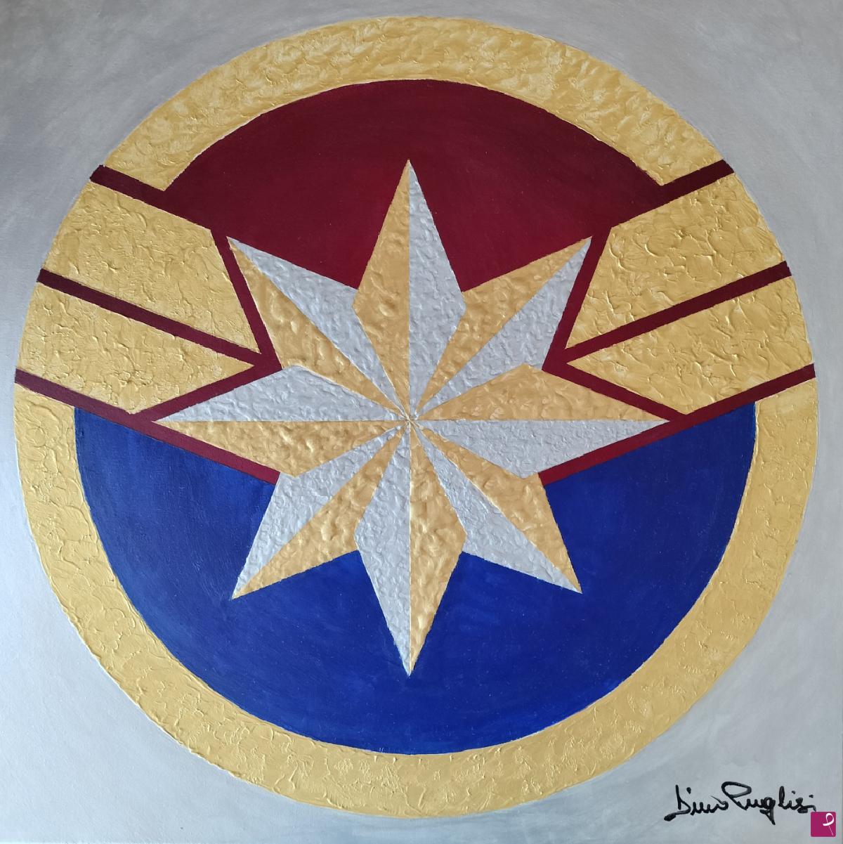 quadri in vendita online - Rosa dei venti – Captain Marvel