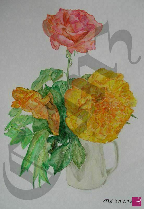 quadri in vendita online - Rosa Peonie