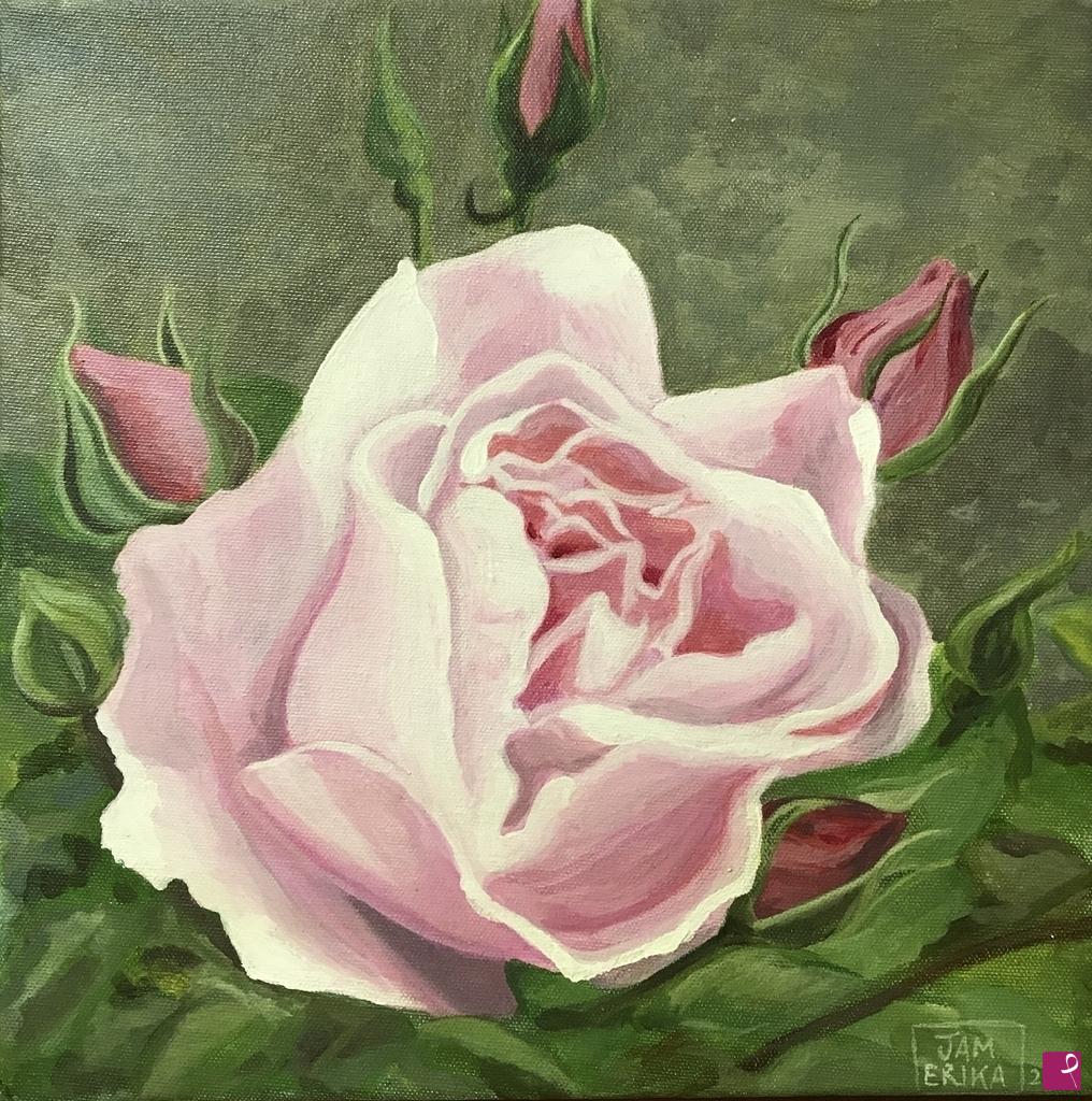 quadri in vendita online - Rosa primo piano 