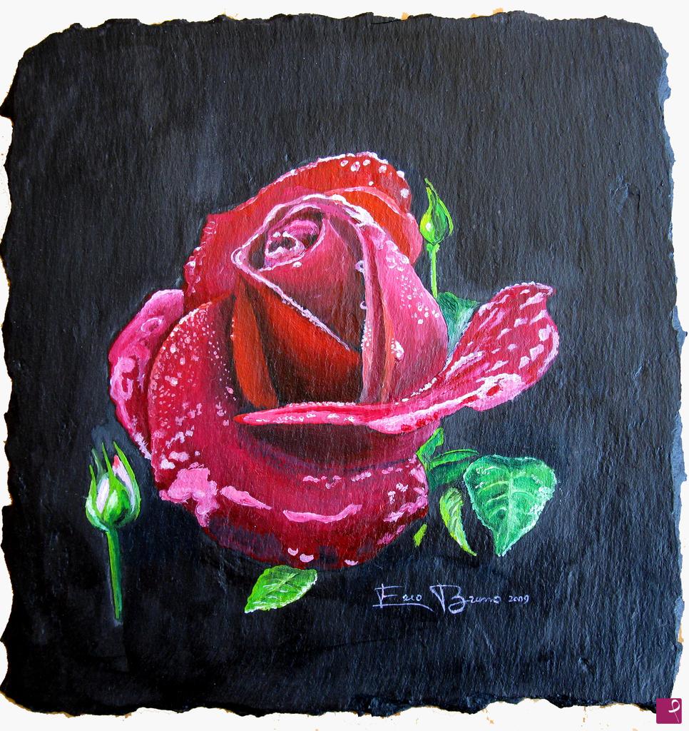 quadri in vendita online - Rosa rossa