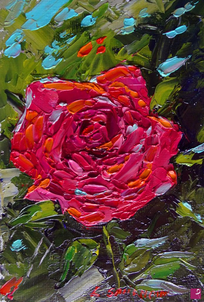 quadri in vendita online - Rosa rossa