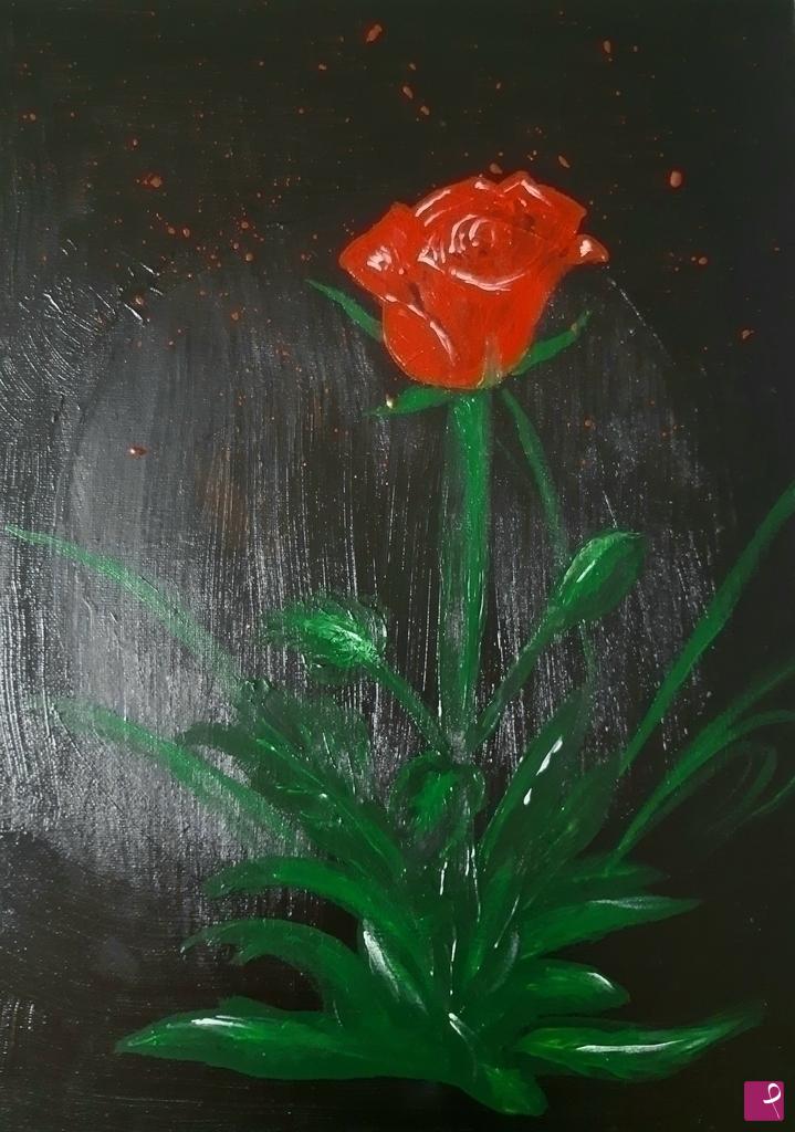 quadri in vendita online - Rosa rossa 