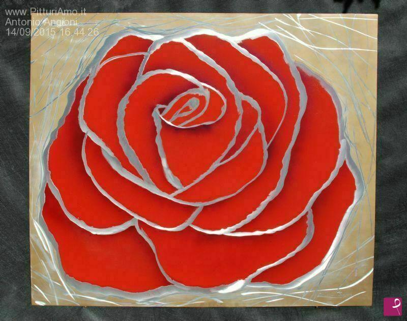 quadri in vendita online - Rosa rossa