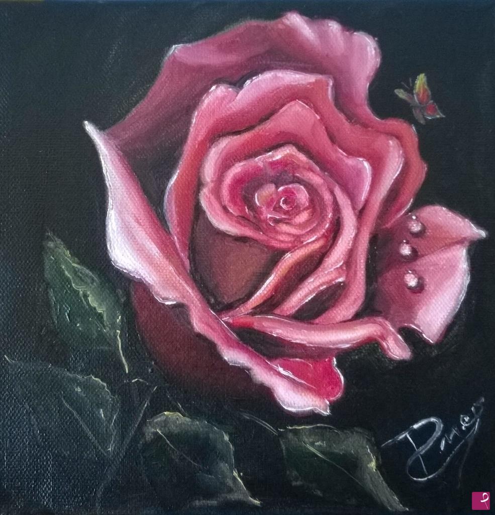 quadri in vendita online - Rosa rossa