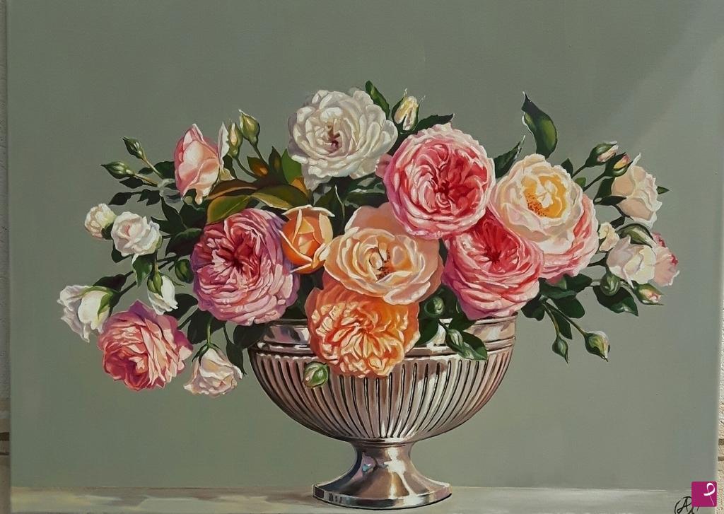 quadri in vendita online - Rose barocche