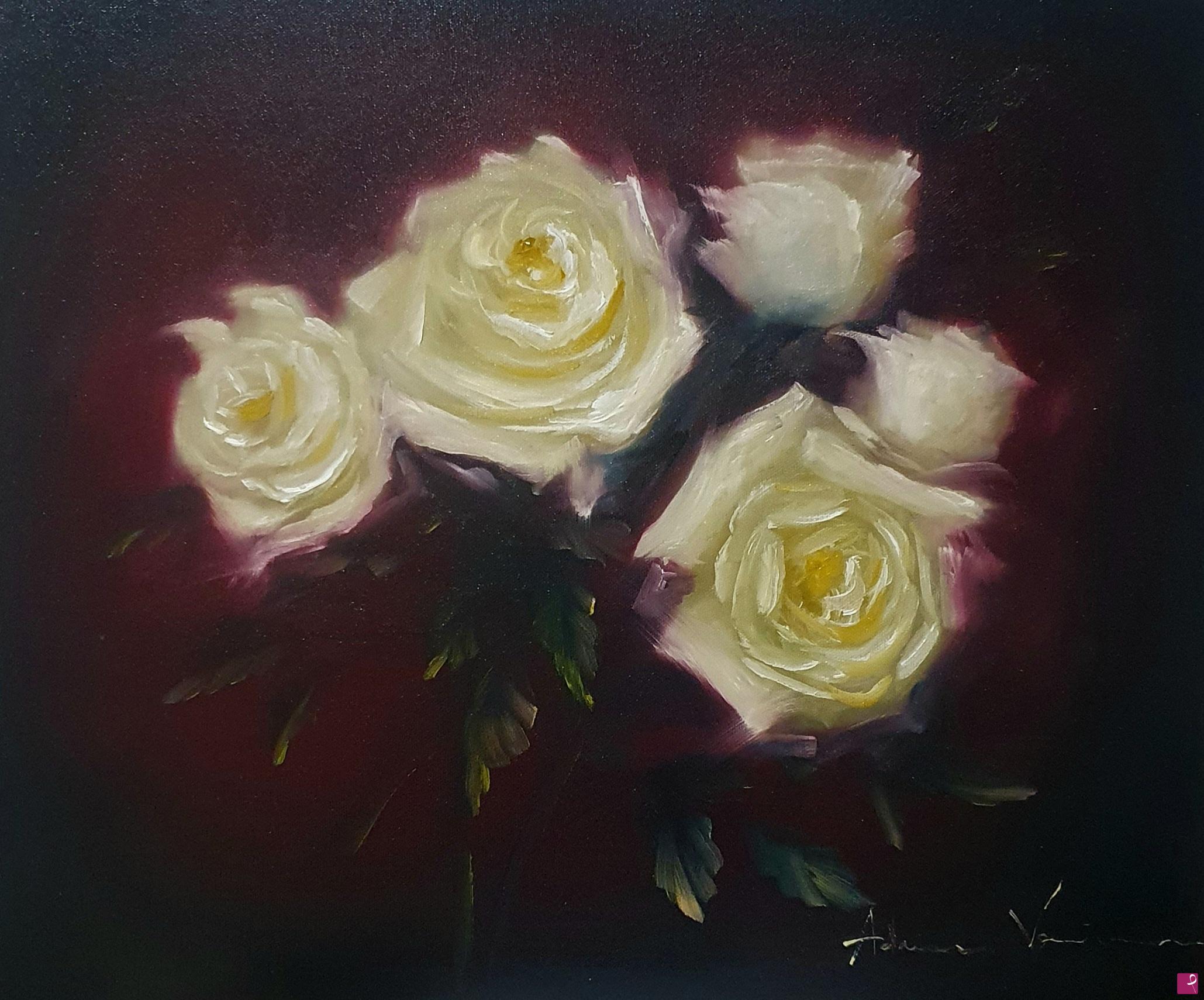 quadri in vendita online - Rose bianche 
