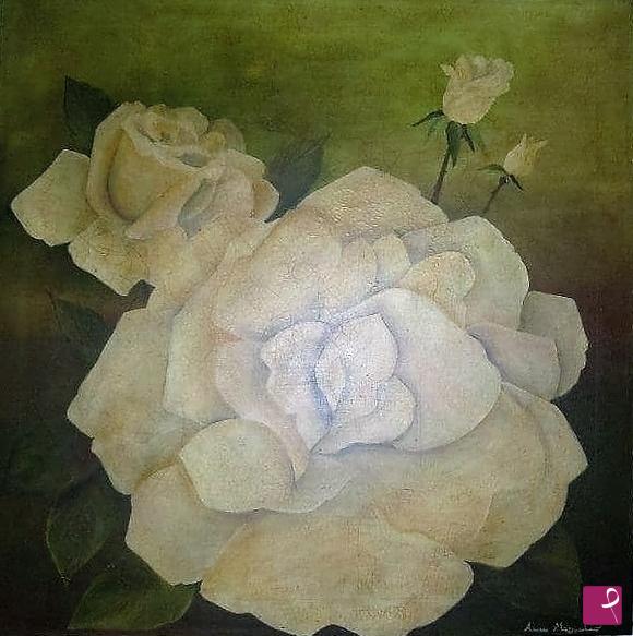 quadri in vendita online - Rose bianche