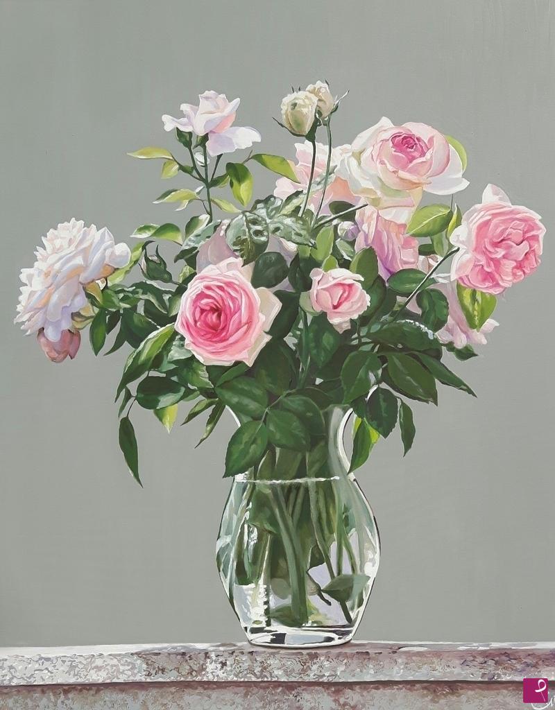 quadri in vendita online - Rose d'estate