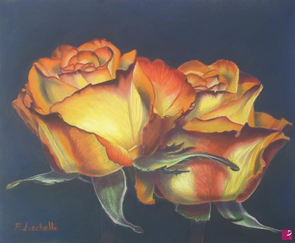 quadri in vendita online - Rose di fuoco