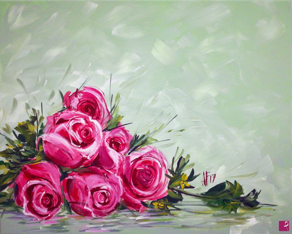 quadri in vendita online - Rose e menta