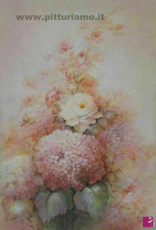 quadri in vendita online - Rose e ortensie (156)