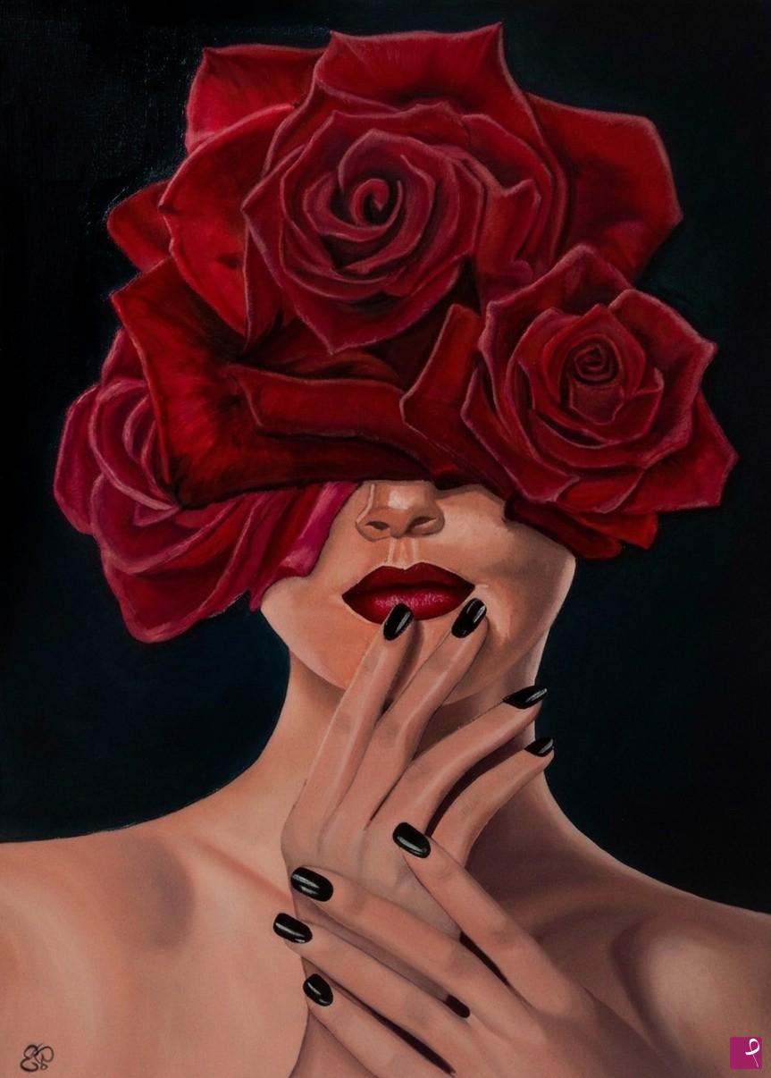 quadri in vendita online - Rose e rossetto