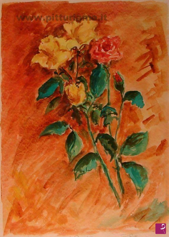 quadri in vendita online - Rose Gialle