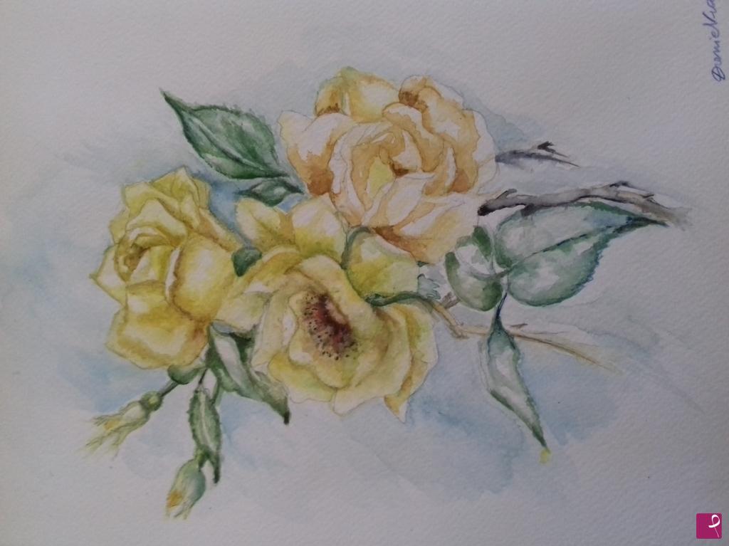 quadri in vendita online - Rose gialle