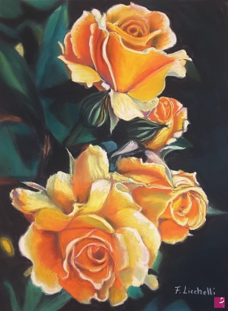 quadri in vendita online - Rose gialle
