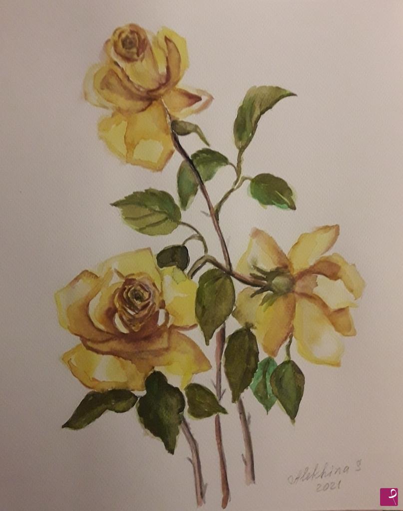 quadri in vendita online - Rose gialle 
