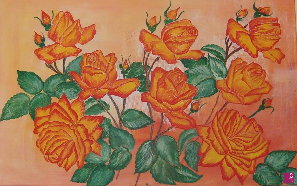 quadri in vendita online - Rose gialle