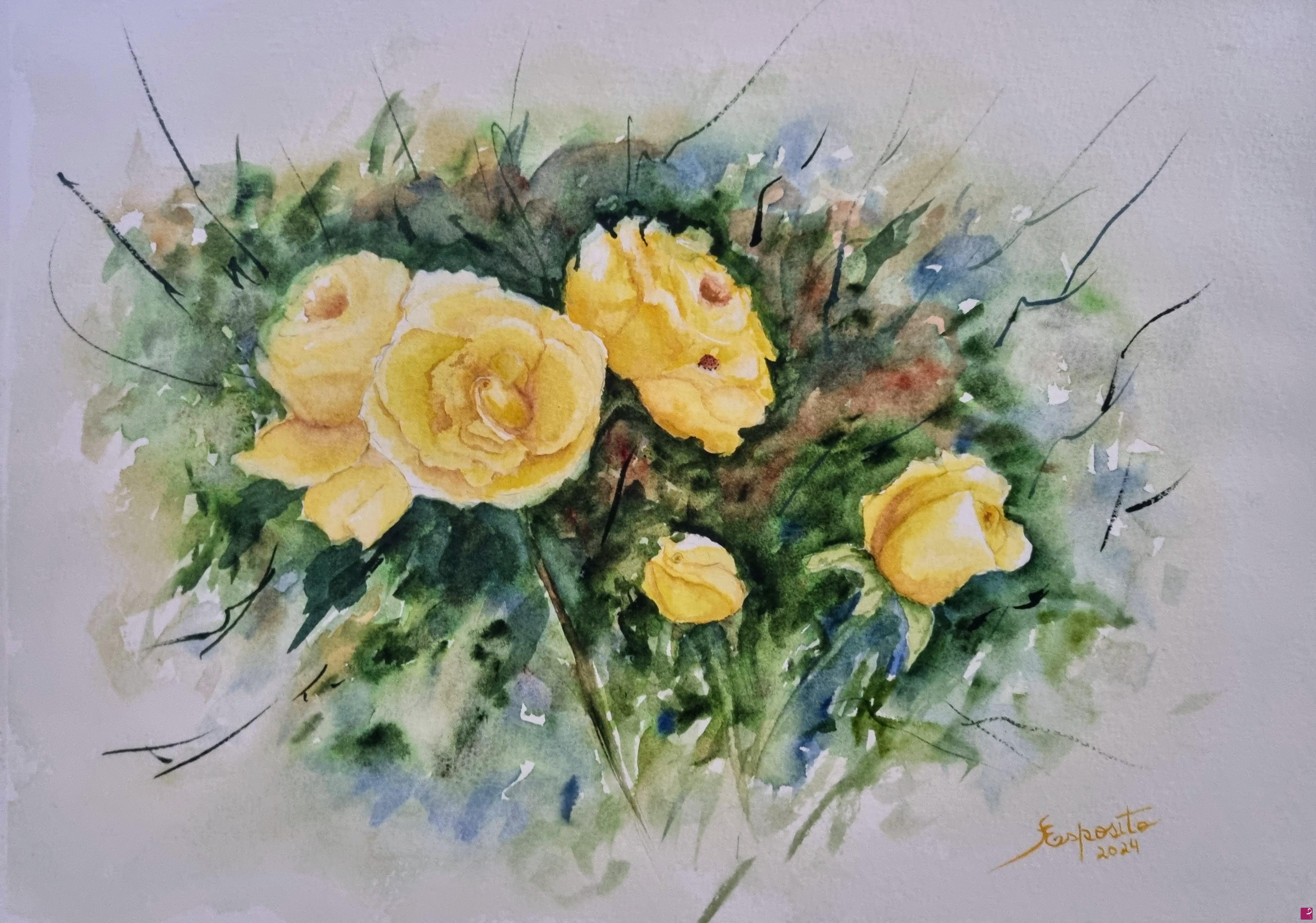 quadri in vendita online - Rose Gialle