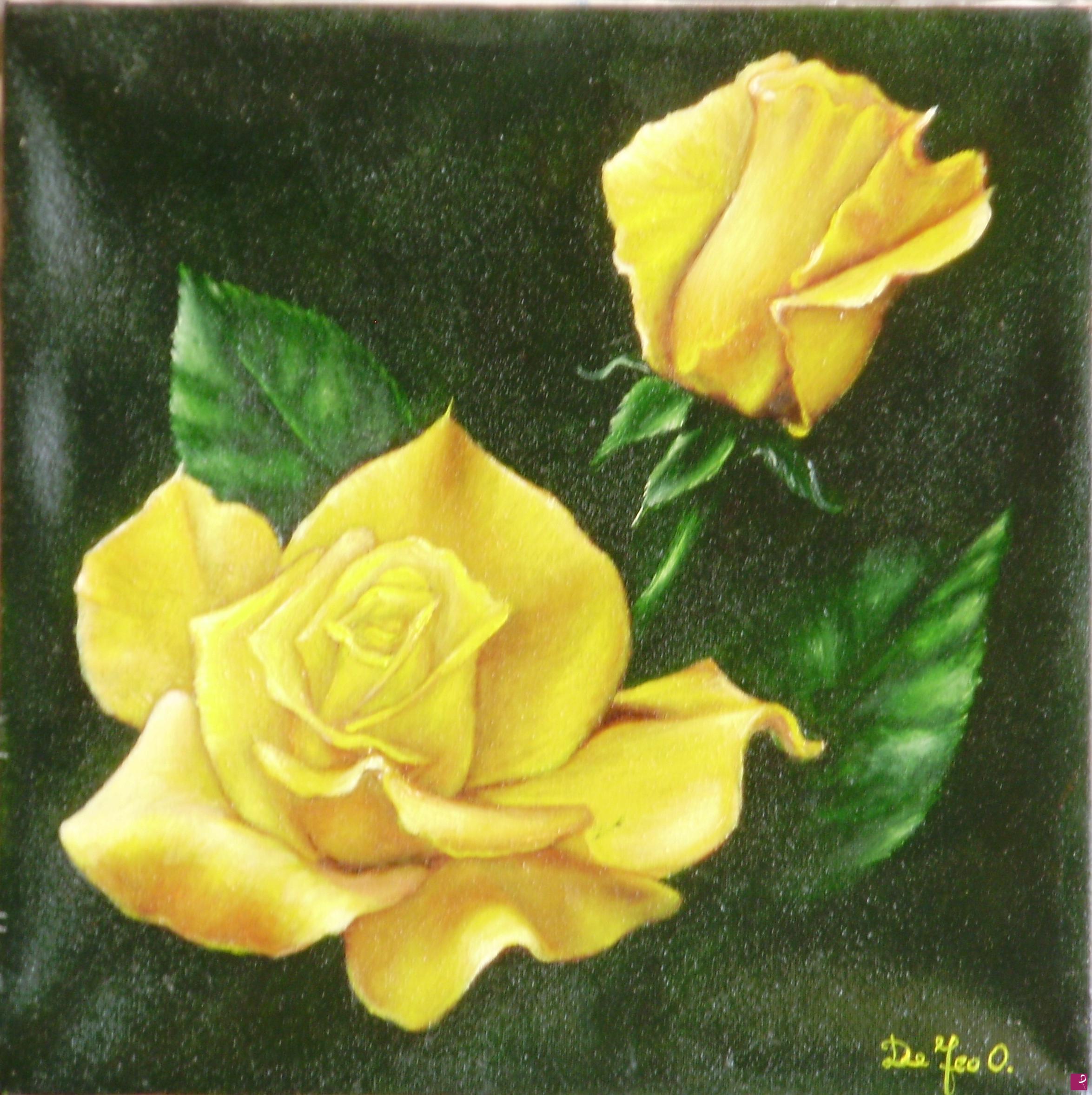quadri in vendita online - rose gialle