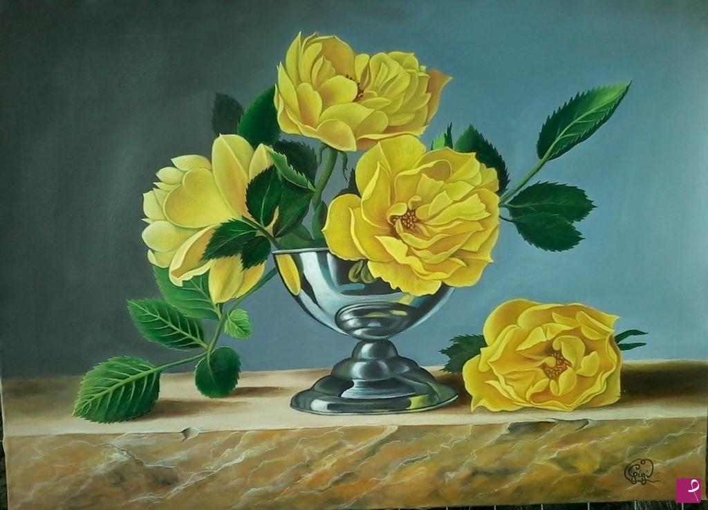 quadri in vendita online - rose gialle