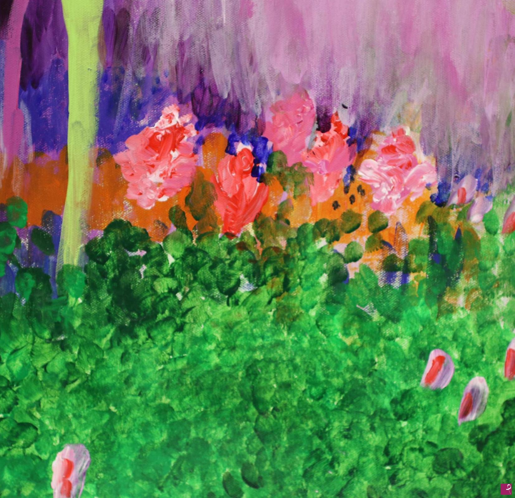 quadri in vendita online - Rose in giardino