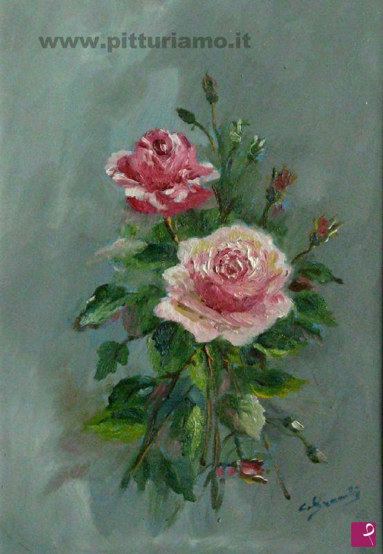 quadri in vendita online - rose in mazzo
