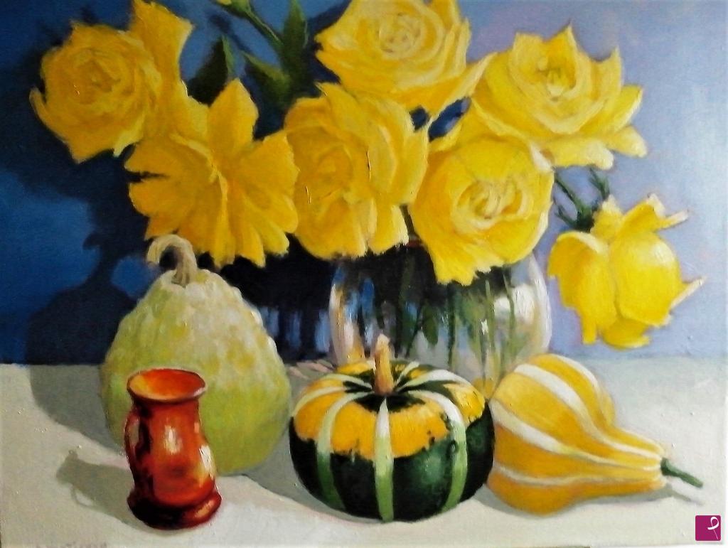 quadri in vendita online - Rose in posa