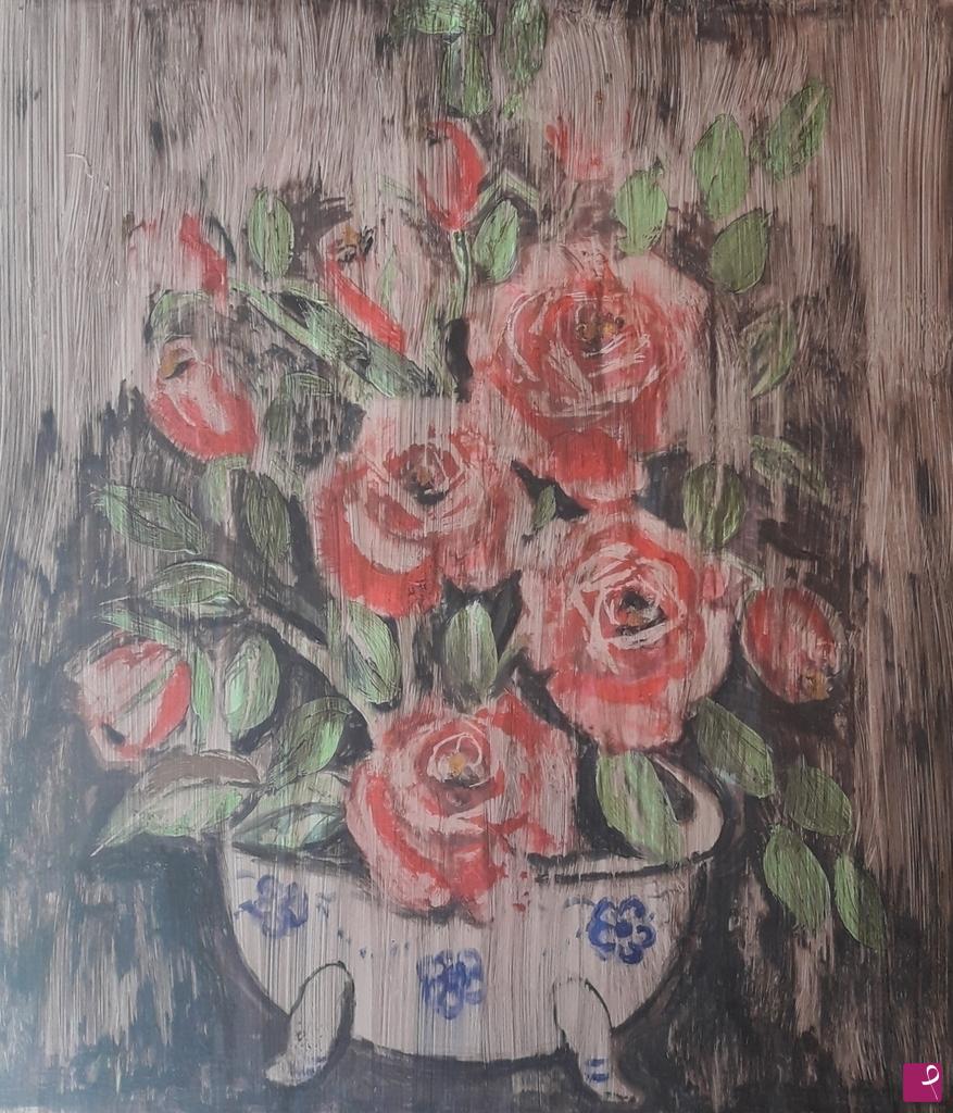 quadri in vendita online - Rose in vaso