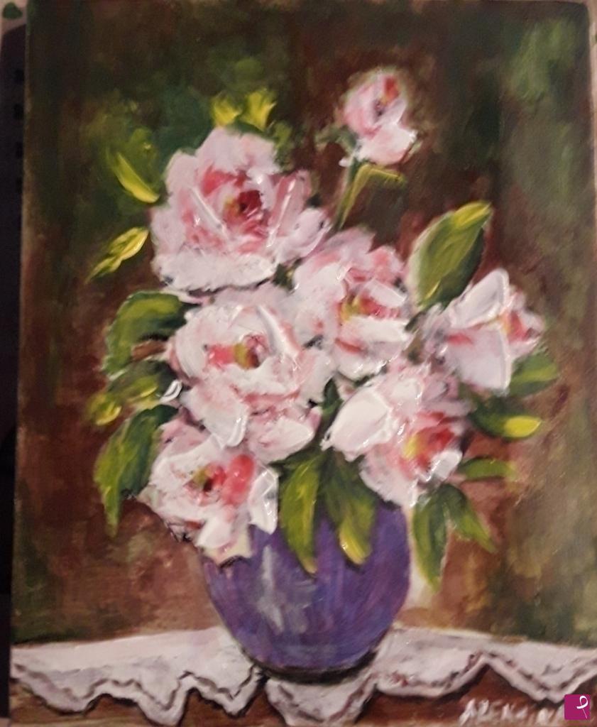 quadri in vendita online - Rose in vaso
