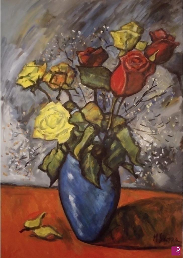 quadri in vendita online - rose in vaso