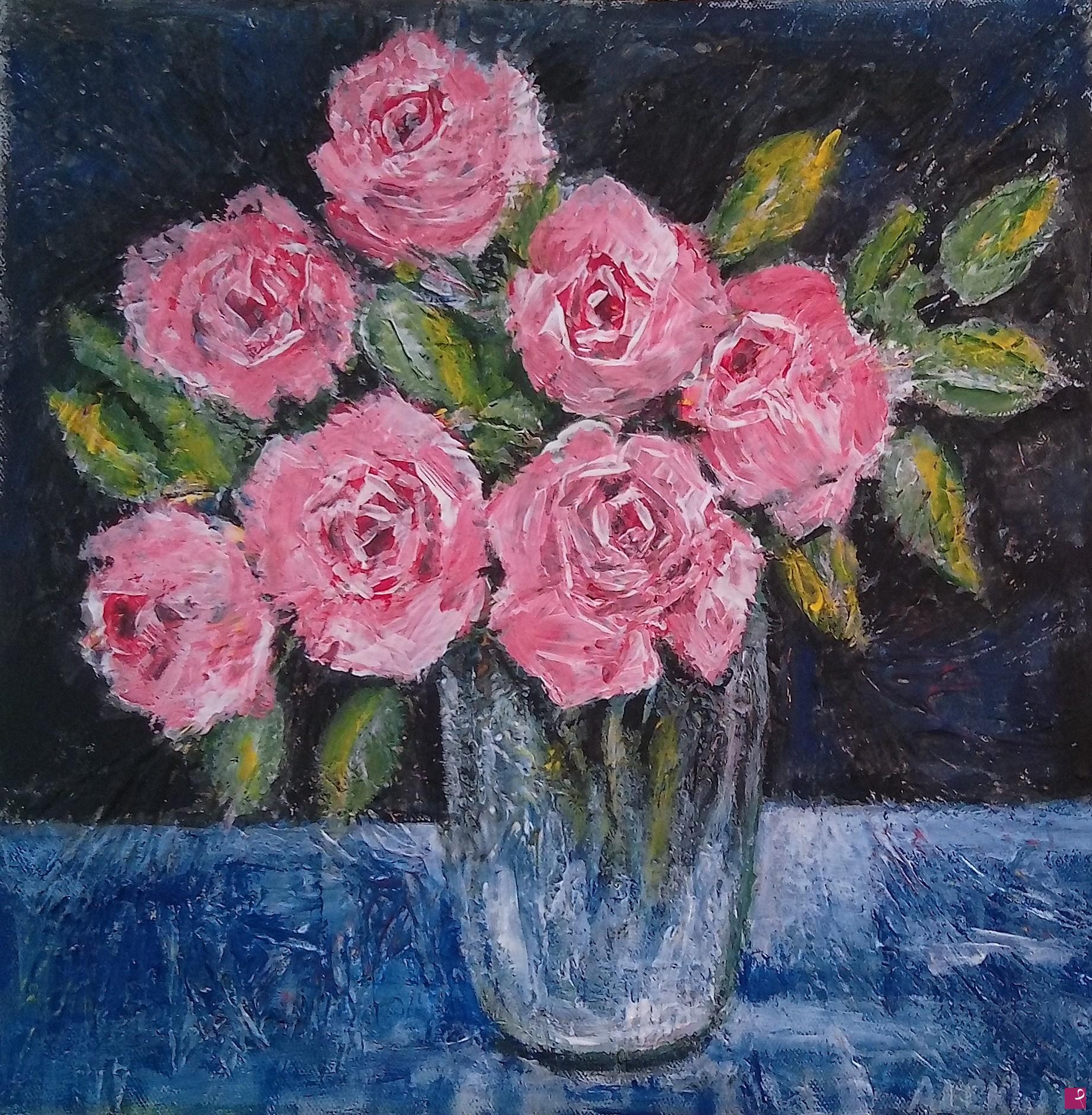quadri in vendita online - Rose in vaso