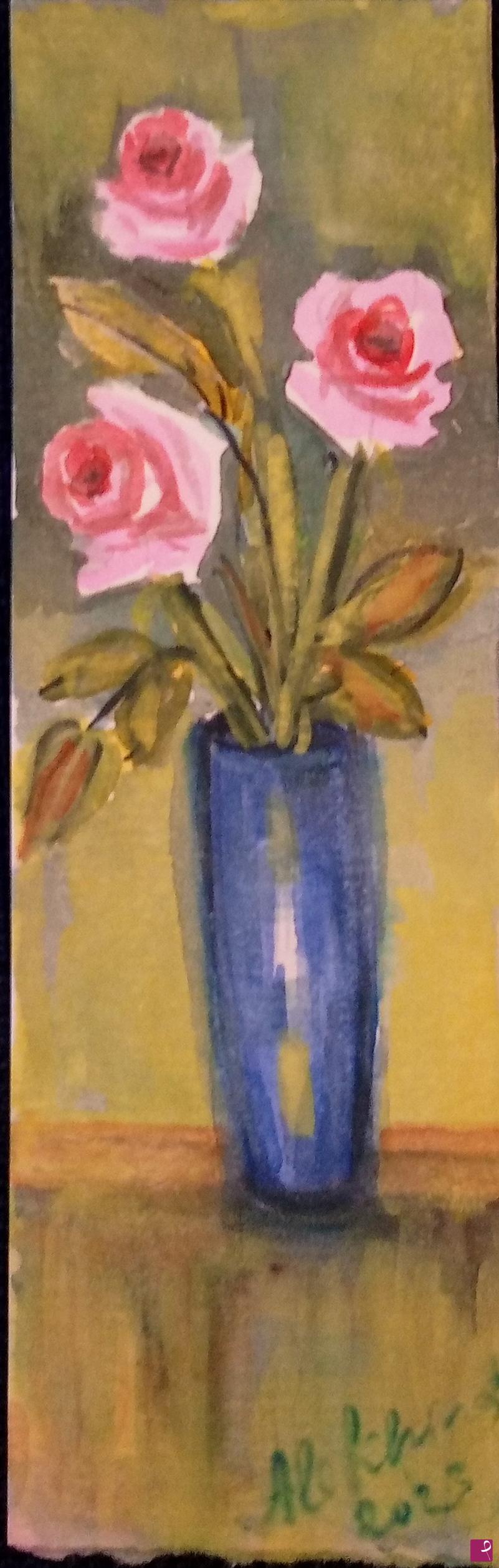 quadri in vendita online - Rose in vaso