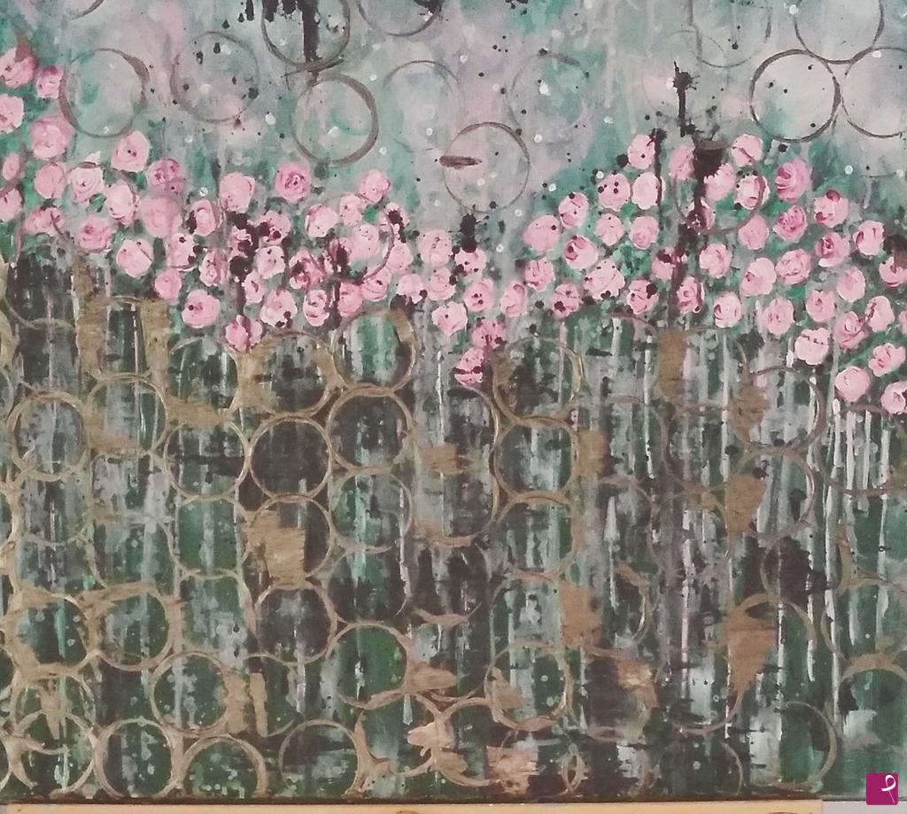 quadri in vendita online - Rose kiss the rain.
