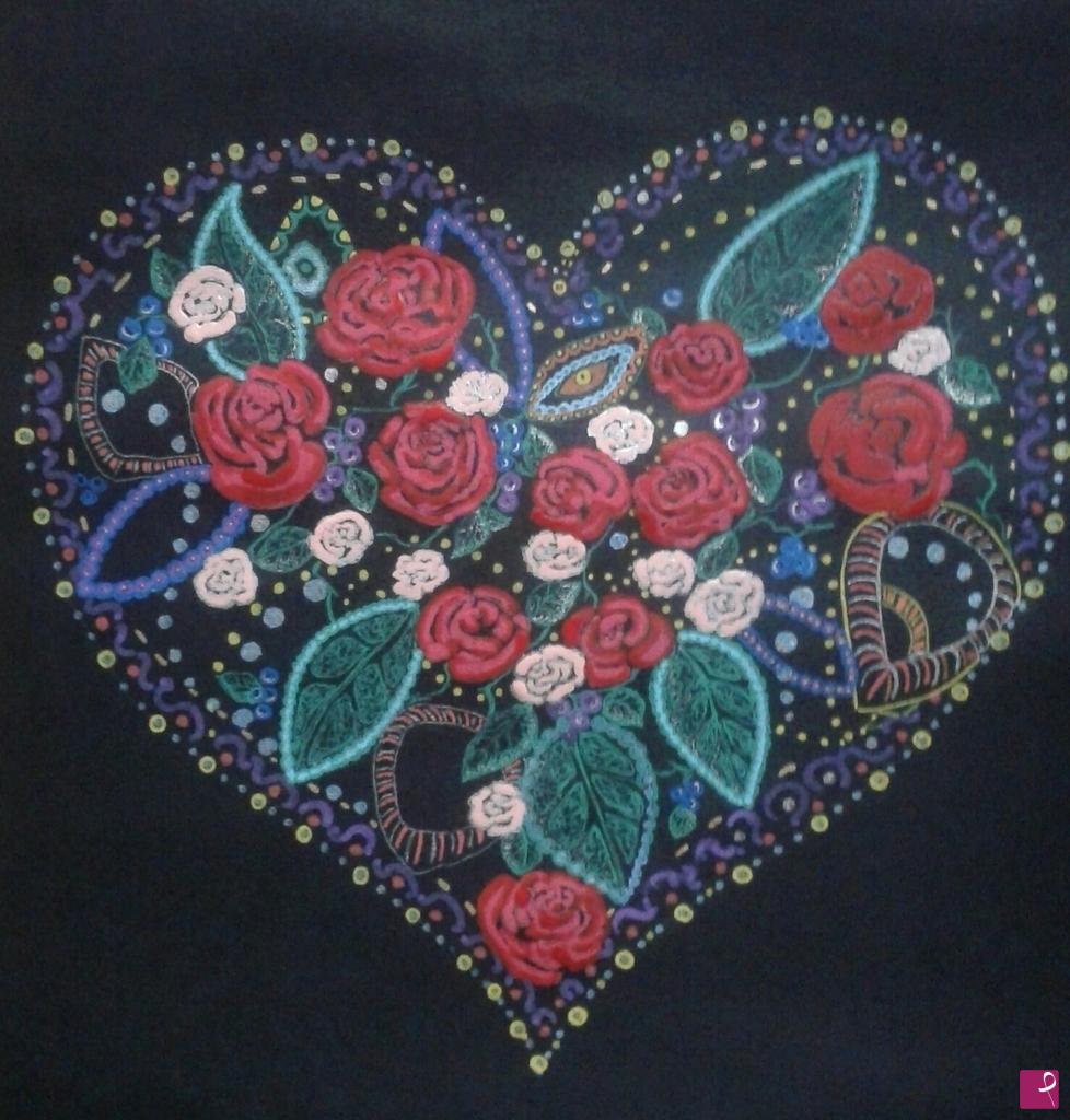 quadri in vendita online - Rose nel cuore  remake