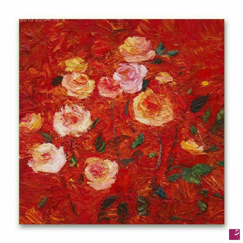 quadri in vendita online - Rose, quadro moderno olio su tela