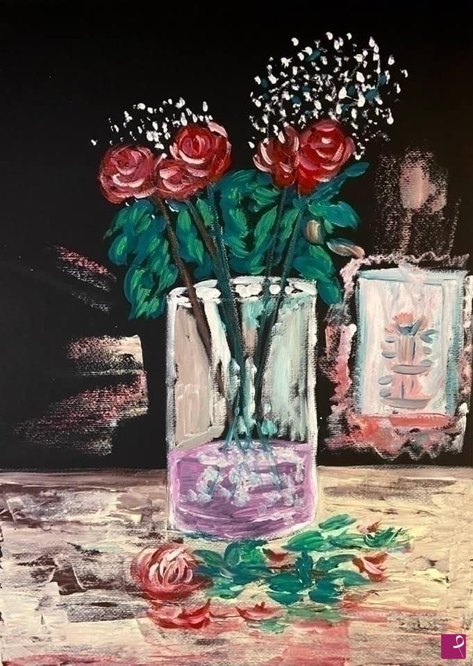 quadri in vendita online - Rose rosse