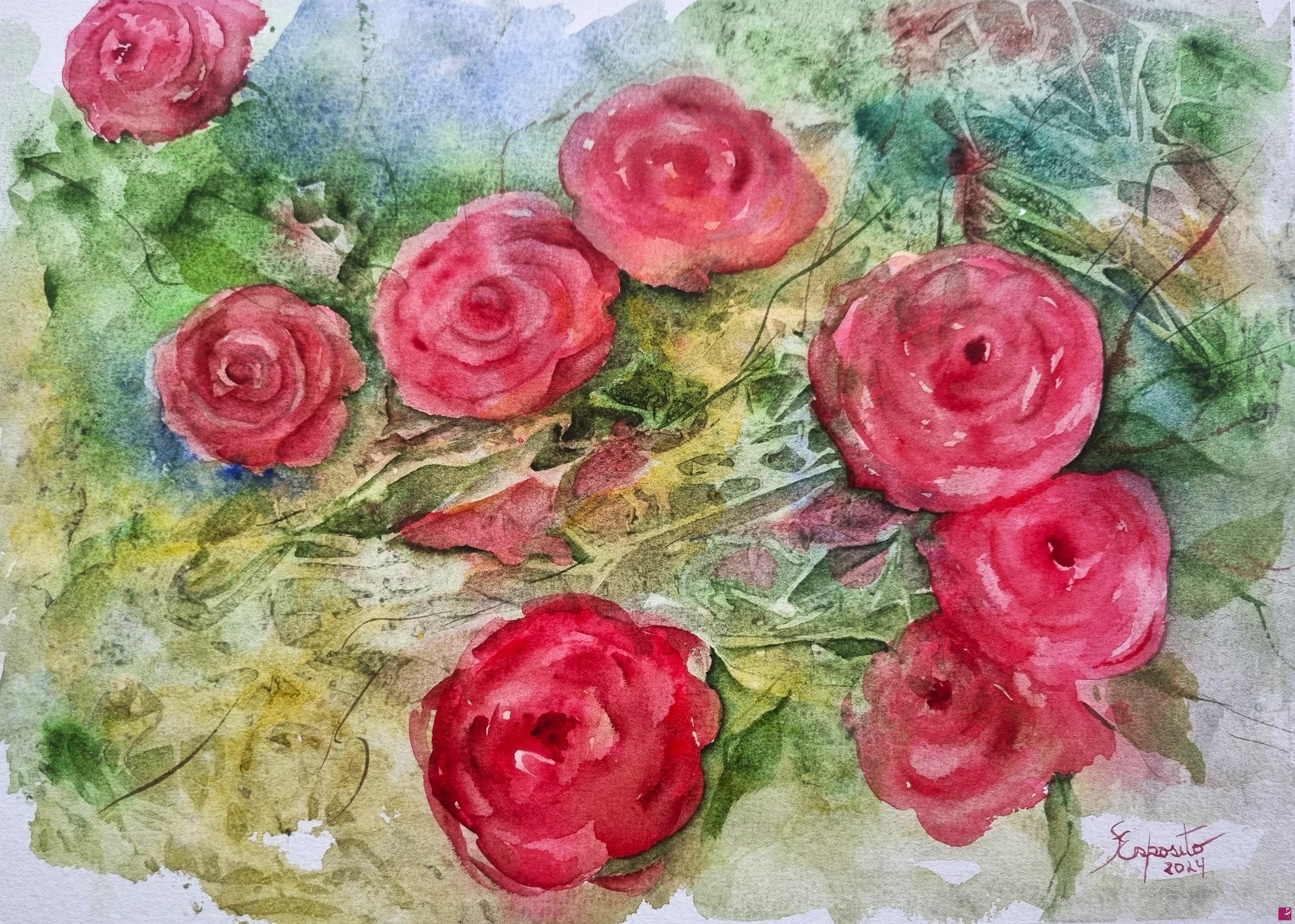 quadri in vendita online - Rose Rosse