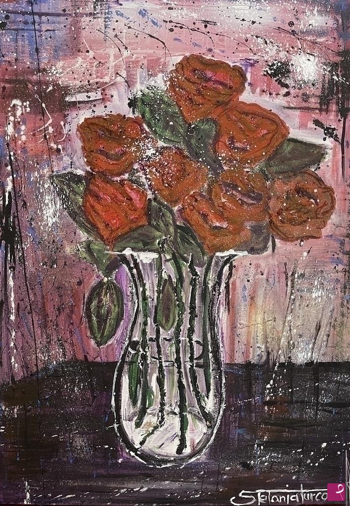 quadri in vendita online - Rose rosse per te