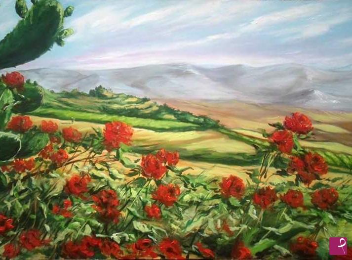 quadri in vendita online - Rose selvagge