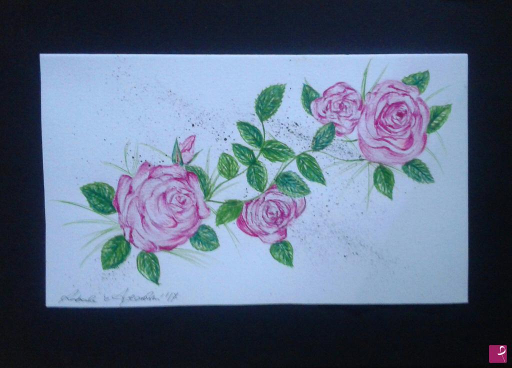 quadri in vendita online - Roselline rosa